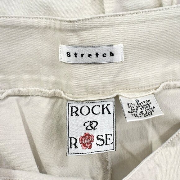 Women's Rock & Rose Stretch Capri Pants Side Zipper Casual SIZE 9 Tan - Picture 10 of 10